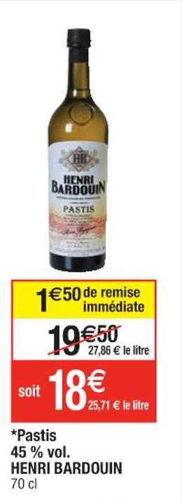 pastis 45% vol. henri bordouin