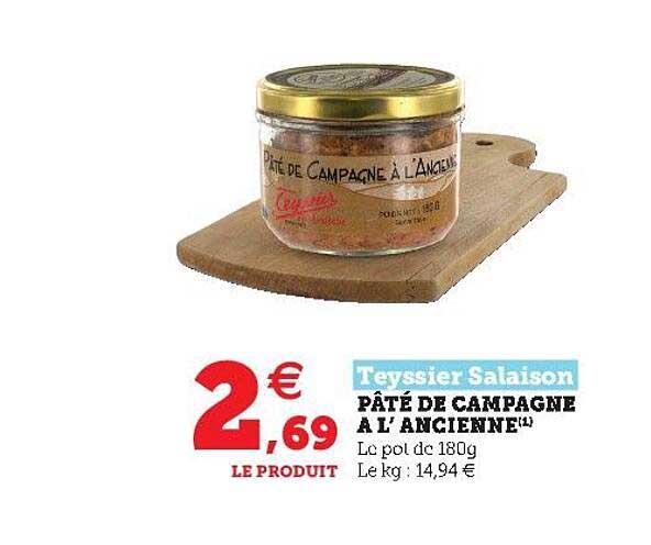 pâté de campagne à l'ancienne teyssier salaison