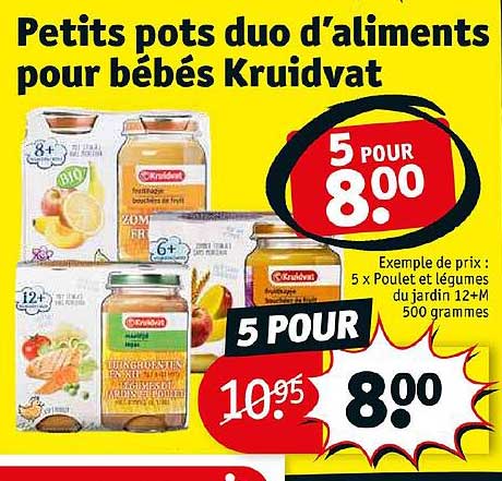 petits pots duo d'aliments pour bébés kruidvat