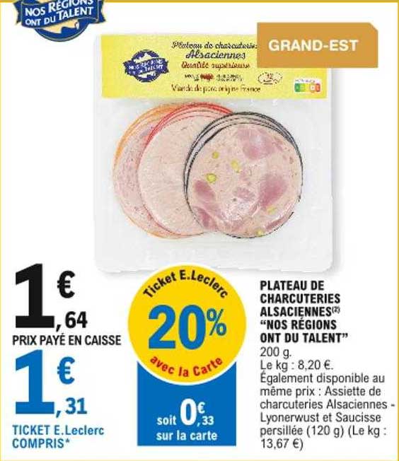 plateau charcuteries alsaciennes "nos régions ont du talent"