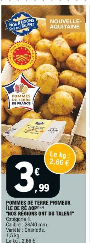 pommes de terre primeur île de ré aop "nos régions ont du talent"