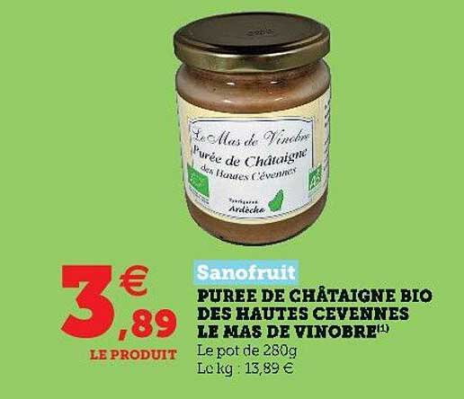 purée de châtaigne bio des hautes cevennes le mas de vinobre