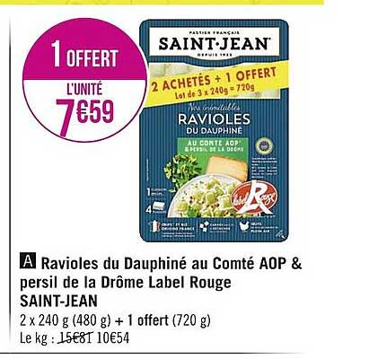 ravioles du dauphiné au comté aop & persil de la drôme label rouge saint-jean