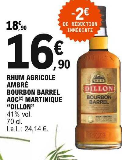 rhum agricole ambré bourbon barrel aoc martinique "dillon"
