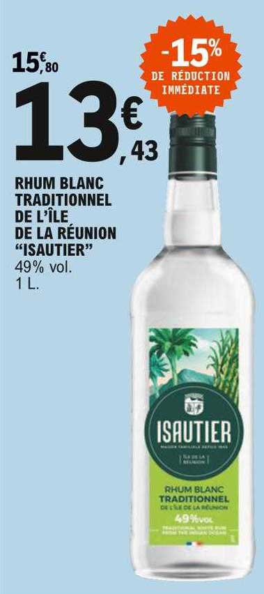 Rhum Blanc Traditionnel De L'île De La Réunion "isautier"