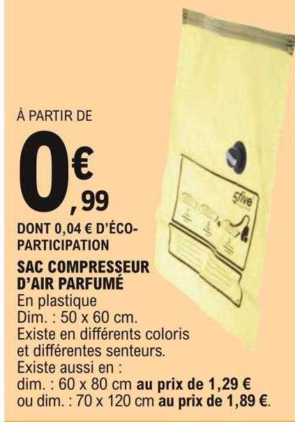 sac compresseur d'air parfumé