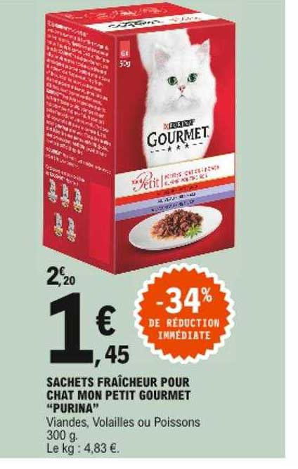 sachets fraîcheur pour chat mon petit gourmet "purina"