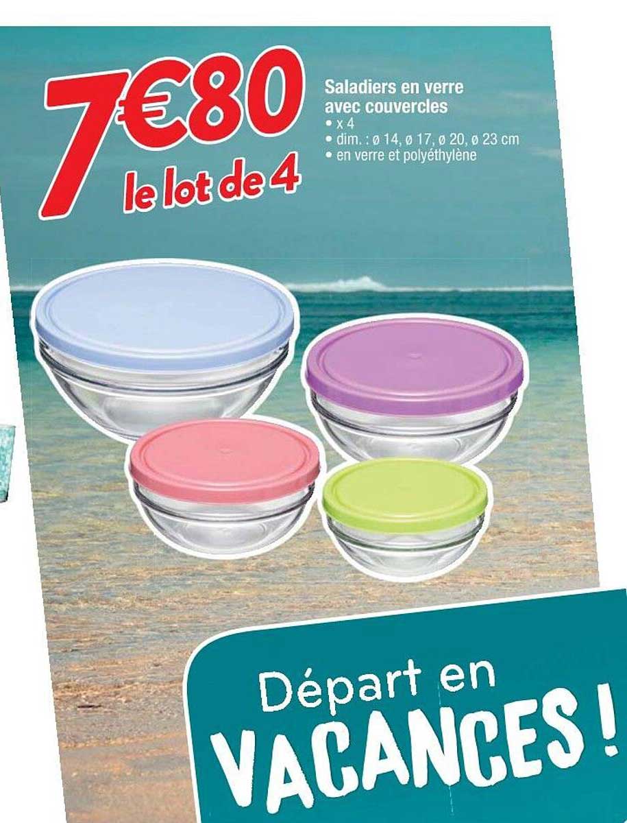 Saladiers En Verre Avec Couvercles