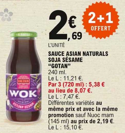 sauce asian naturals soja sésame "gotan"