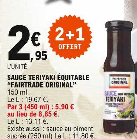 sauce teriyaki équitable "fairtrade original"