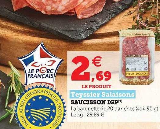 saucisson igp teyssier salaisons