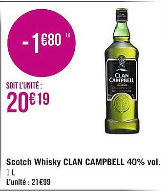 scotch whisky clan campbell 40% vol.