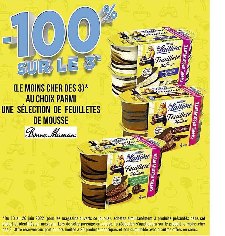 sélection de feuilletes de mousse bonne maman
