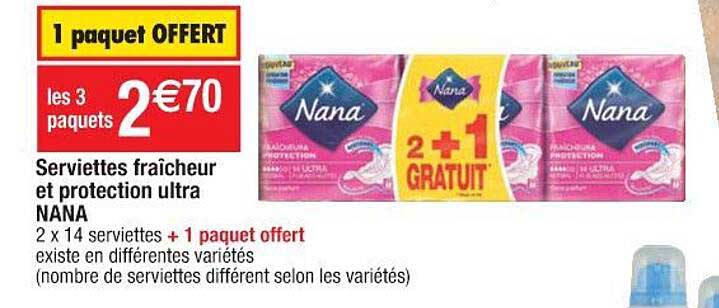 Serviette Fraîcheur Et Protection Ultra Nana