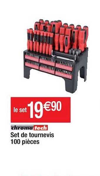 set de tournevis 100 pièces chroma tech