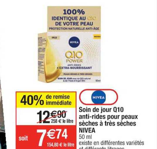 soin de jour q10 anti-rides pour peaux sèches à très sèches nivea