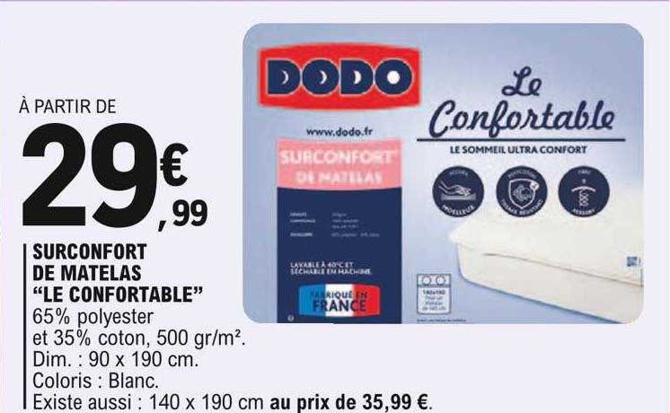 surconfort de matelas "le confortable"