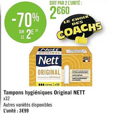 tampons hygiéniques original nett