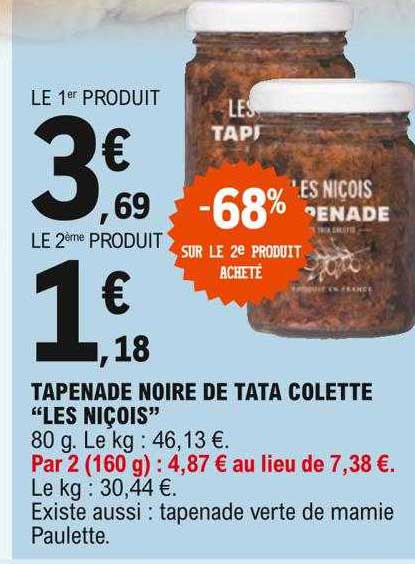 tapenade noire de tata colette "les niçois"