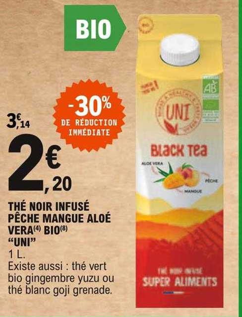 Thé Noir Infusé Pêche Mangue Aloé Véra Bio "uni"