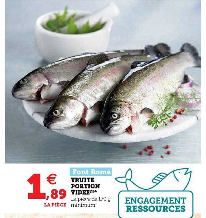 truite portion vidée font rome