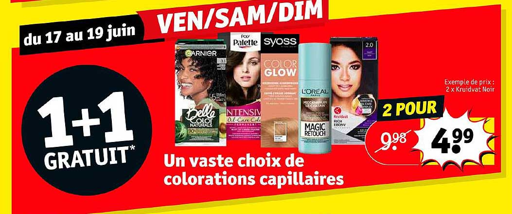 un vaste choix de colorations capillaires