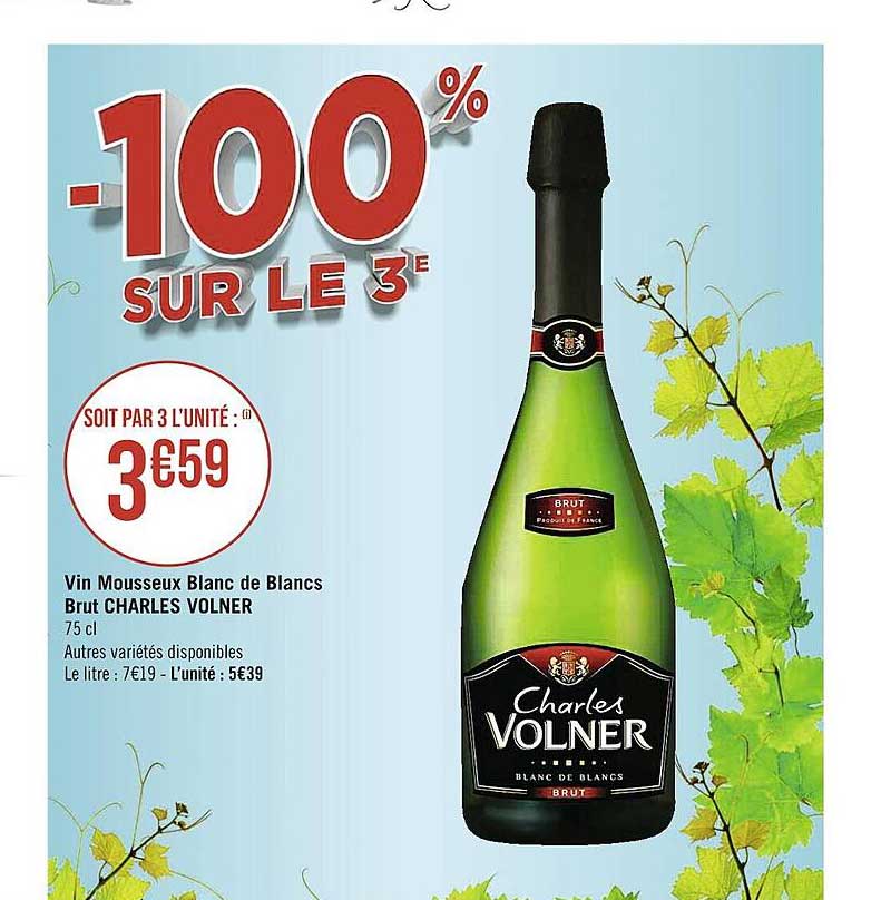vin mousseux blanc de blancs brut charles volner