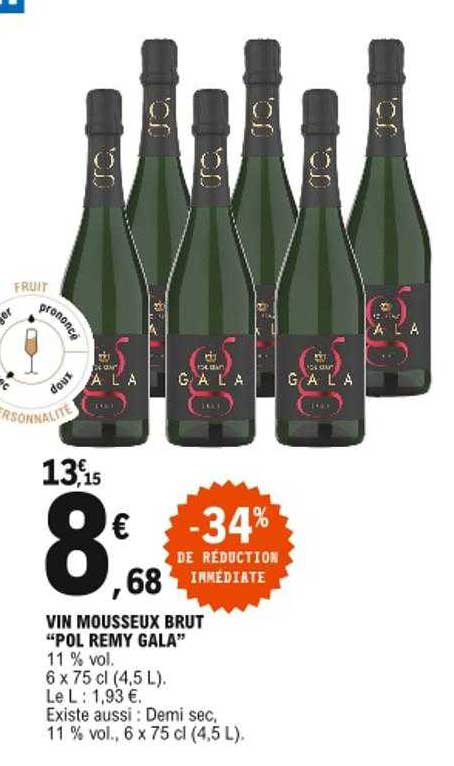 vin mousseux brut "pol remy gala"