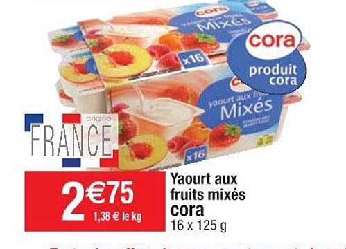 Yaourt Aux Fruits Mixés Cora