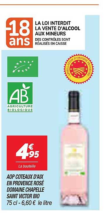 aop côteaux d'aix en provence rosé domaine chapelle saint victor bio