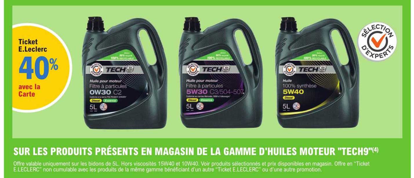 la gamme d'huiles moteur "tech9"