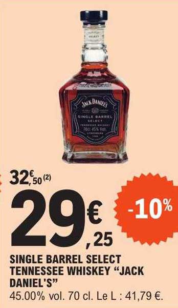 single barrel select tennessee whiskey "jack daniel's"