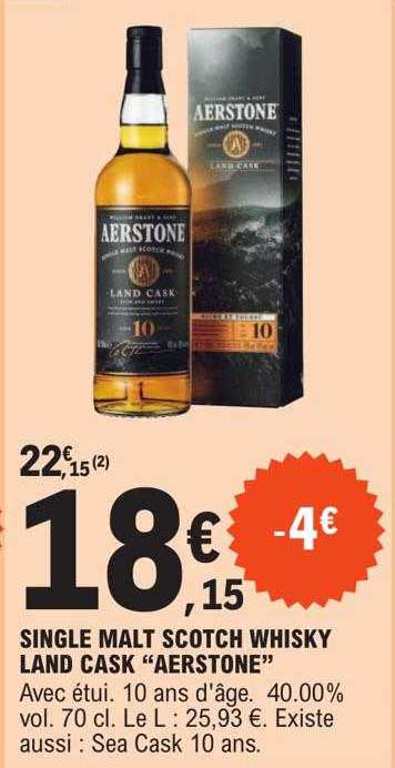 single malt scotch whisky land cask "aerstone"