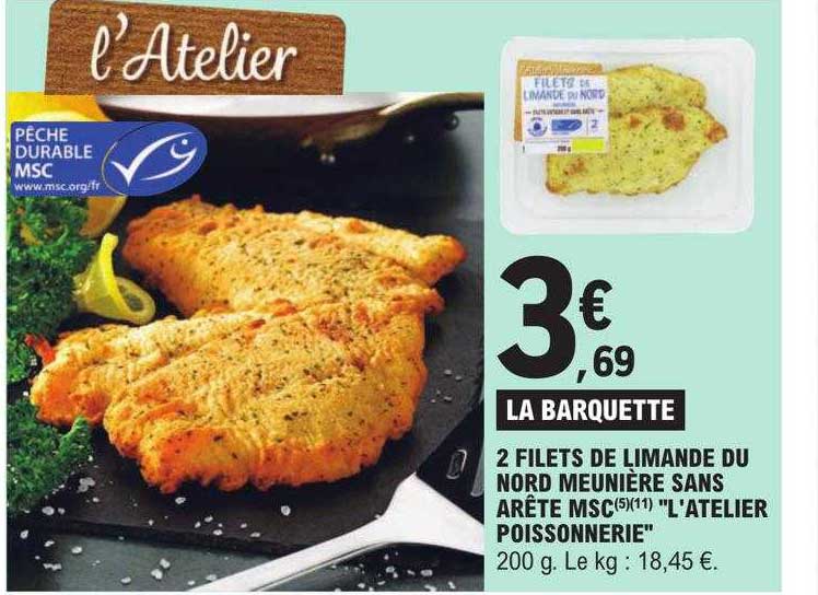2 filets de limande du nord meunière sans arête msc "l'atelier poissonnerie"