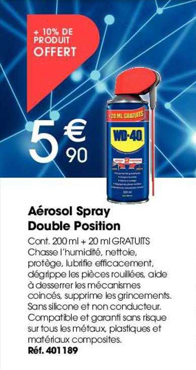 aérosol spray double position wd-40