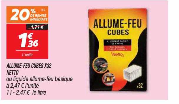 allume-feu cubes x 32 netto