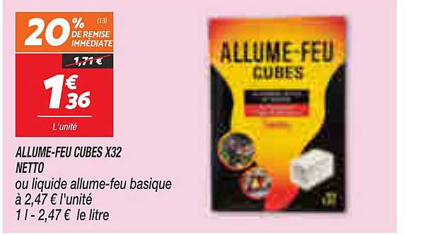 allume-feu cubes x 32 netto
