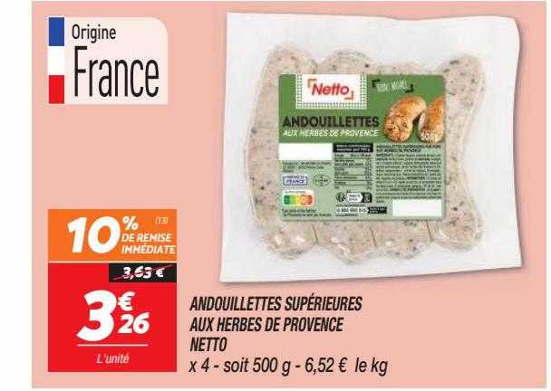 Andouillettes Supérieures Aux Herbes De Provence Netto
