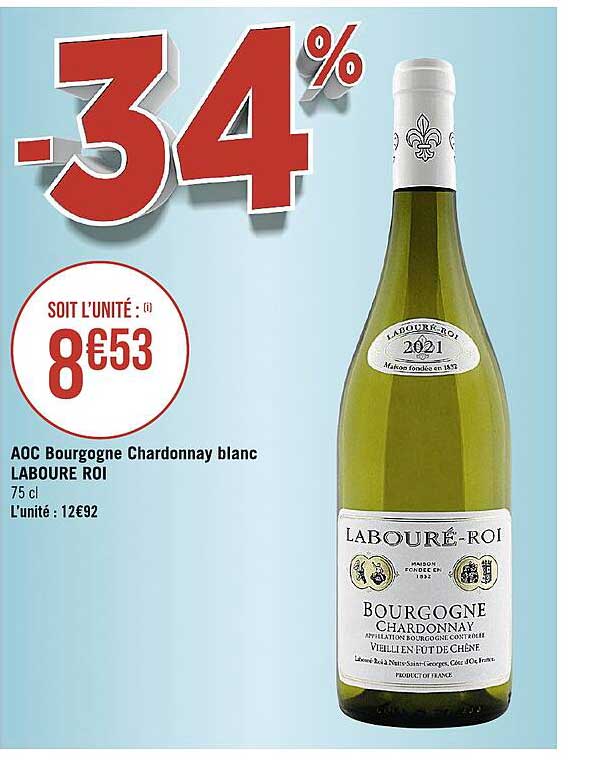 aoc bourgogne chardonnay blanc laboure roi
