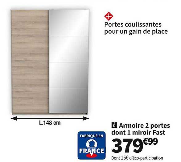 armoire 2 portes dont 1 armoir fast