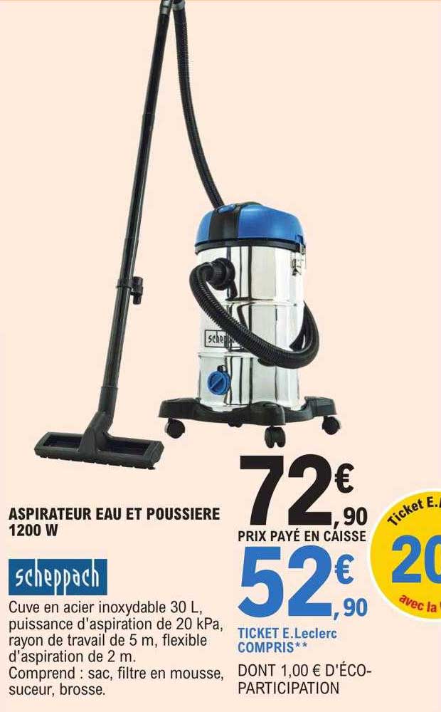 aspirateur eau et poussière 1200w scheppach