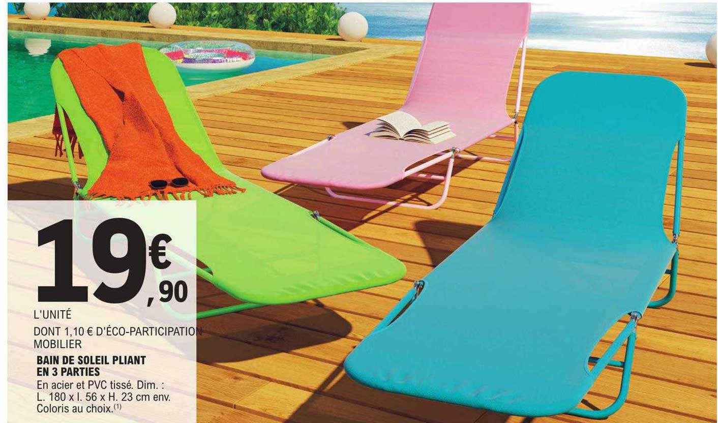 bain de soleil pliant en 3 parties
