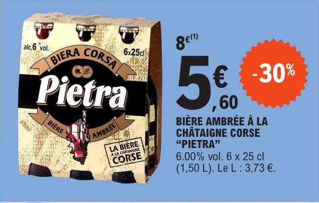Bière Ambrée à La Châtaigne Corse "pietra"