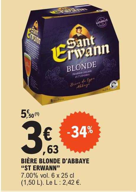 bière blonde d'abbaye "st erwann"