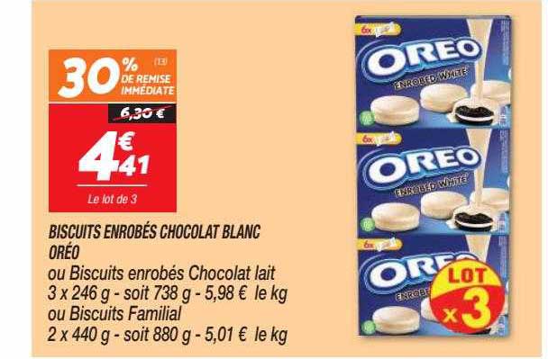 biscuits enrobés chocolat blanc oréo