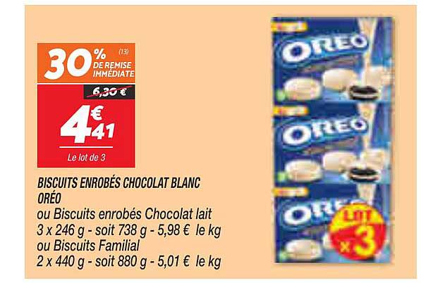 biscuits enrobés chocolat blanc oréo