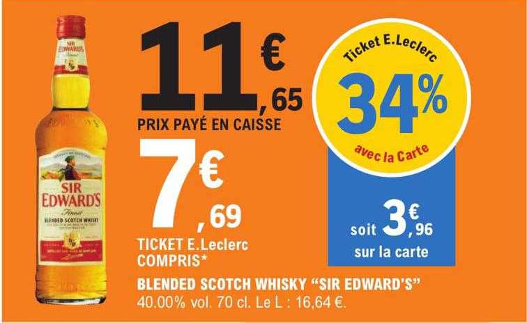 blended scotch whisky "sir edward's"