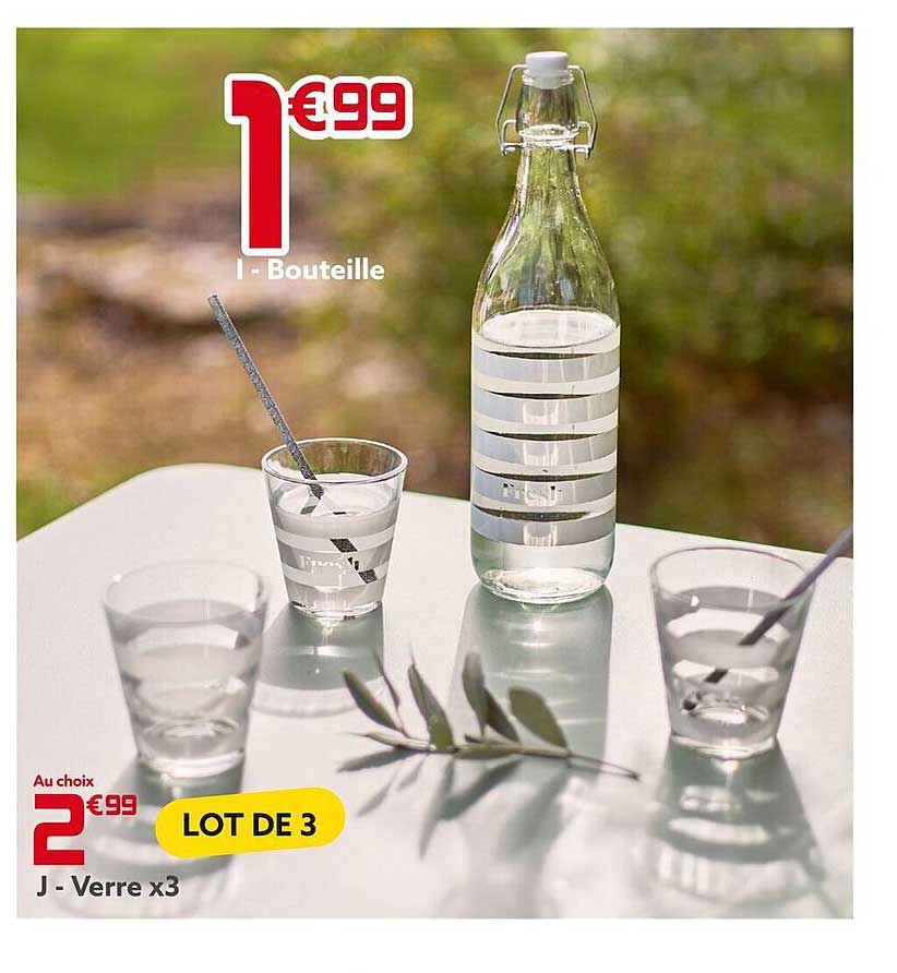 Bouteille, Verre X 3