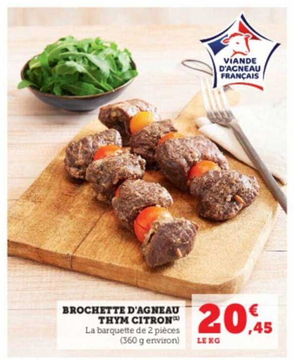 brochette d'agneau thym citron