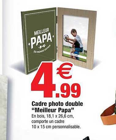 cadre photo double "meilleur papa"